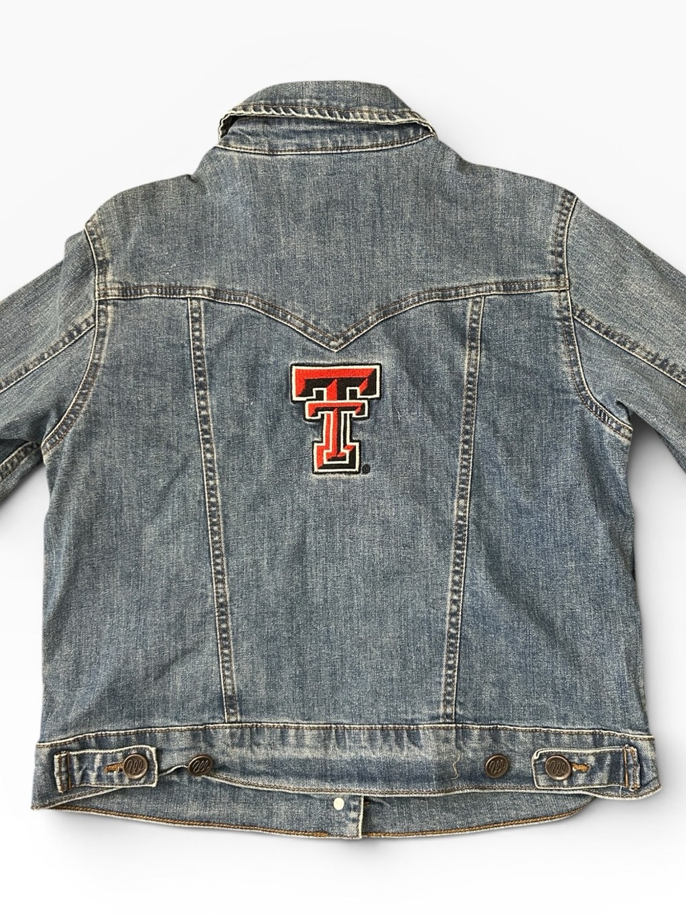 Wrangler Retro Texas Tech Red Raiders Denim Jean Jacket Women’s Size Medium - Picture 10 of 12